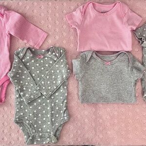 Carter’s Pink and Gray Baby Bodysuit Bundle